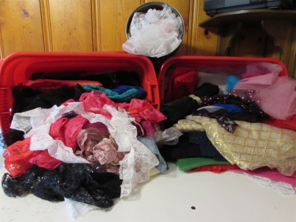 2 LARGE TUBS OF CRAFT LACE