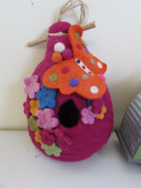 FELTED BIRDHOUSE & CAMPER, WOODEN BIRDS AND MORE
