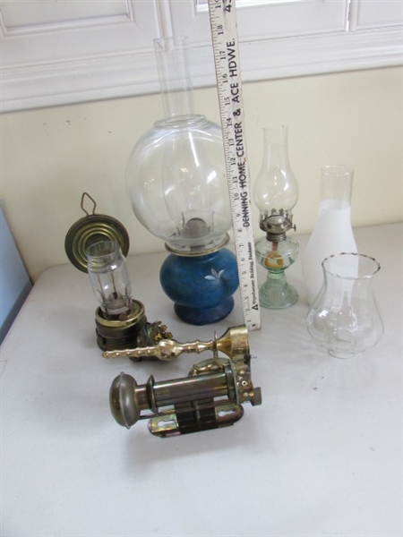 VARIETY OF OIL LAMPS AND SCONCES