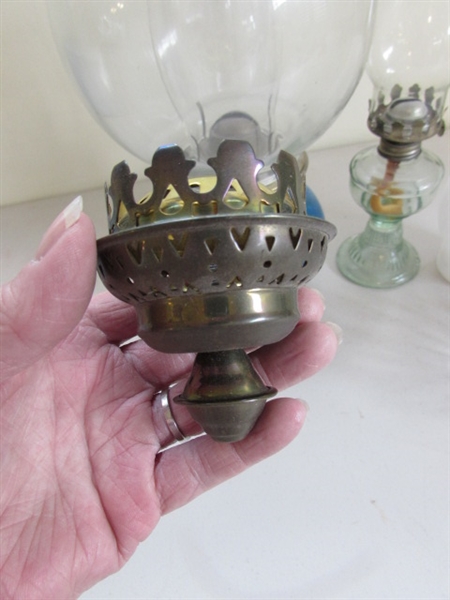 VARIETY OF OIL LAMPS AND SCONCES