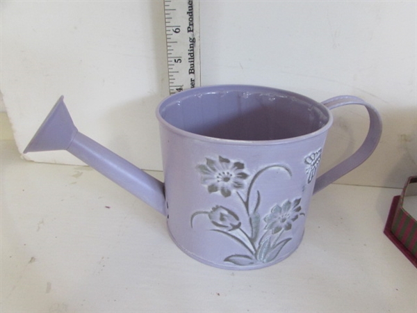 FAIRIES ORNAMENTS,ON FRAMES AND TEAPOTS, LAVENDER WATERING CAN AND MORE