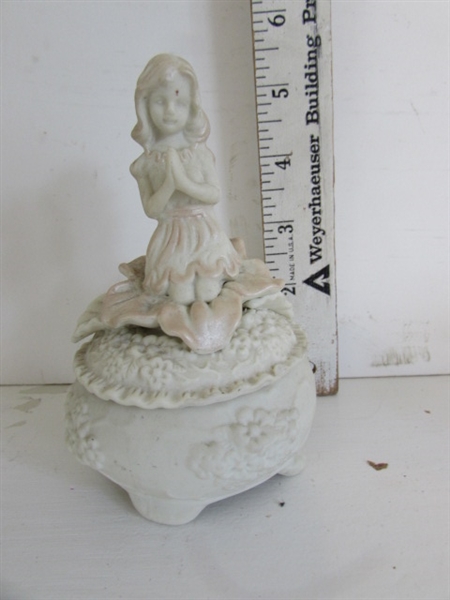FAIRIES ORNAMENTS,ON FRAMES AND TEAPOTS, LAVENDER WATERING CAN AND MORE