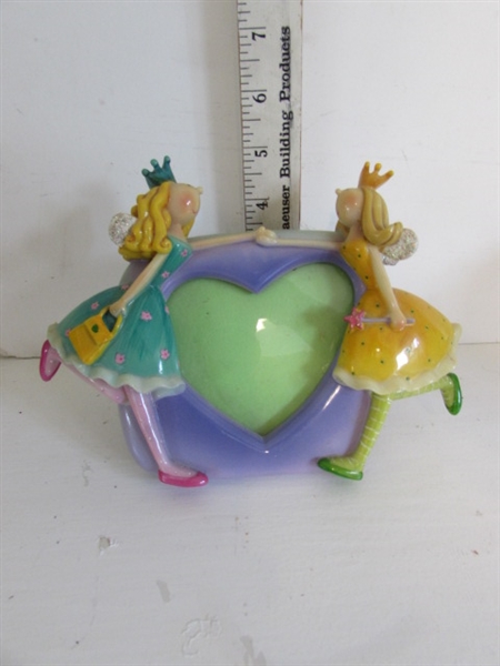 FAIRIES ORNAMENTS,ON FRAMES AND TEAPOTS, LAVENDER WATERING CAN AND MORE