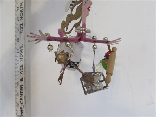 FAIRIES ORNAMENTS,ON FRAMES AND TEAPOTS, LAVENDER WATERING CAN AND MORE