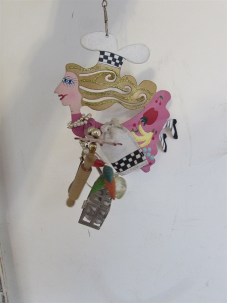 FAIRIES ORNAMENTS,ON FRAMES AND TEAPOTS, LAVENDER WATERING CAN AND MORE