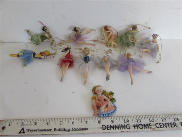 FAIRIES ORNAMENTS,ON FRAMES AND TEAPOTS, LAVENDER WATERING CAN AND MORE