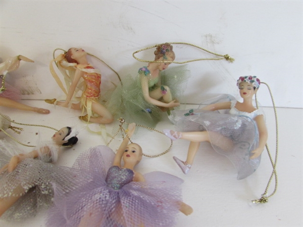 FAIRIES ORNAMENTS,ON FRAMES AND TEAPOTS, LAVENDER WATERING CAN AND MORE