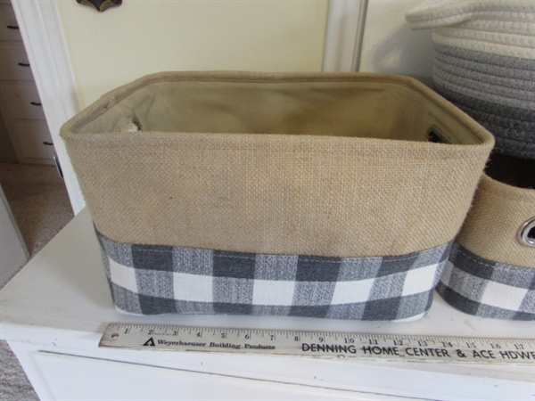 VARIETY OF GRAY & WHITE BASKETS