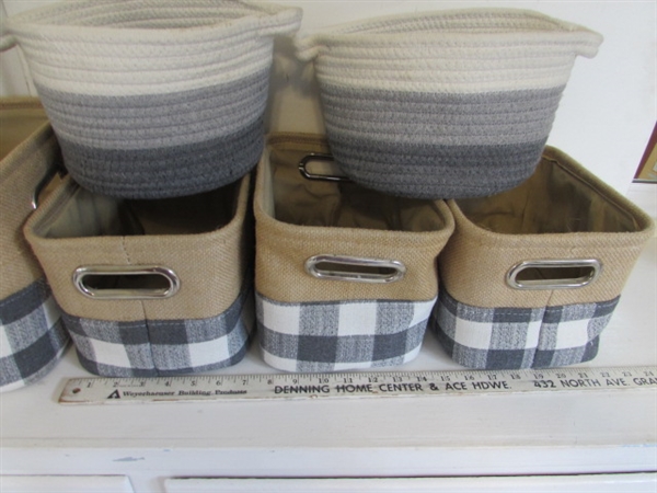 VARIETY OF GRAY & WHITE BASKETS