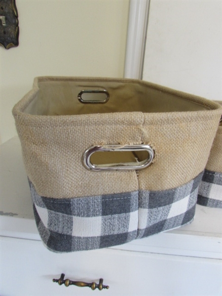 VARIETY OF GRAY & WHITE BASKETS