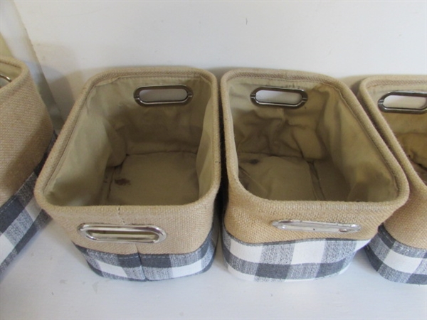 VARIETY OF GRAY & WHITE BASKETS