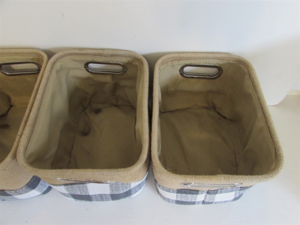 VARIETY OF GRAY & WHITE BASKETS