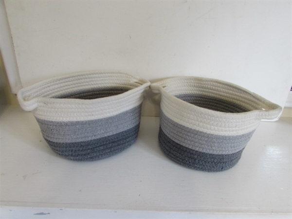 VARIETY OF GRAY & WHITE BASKETS