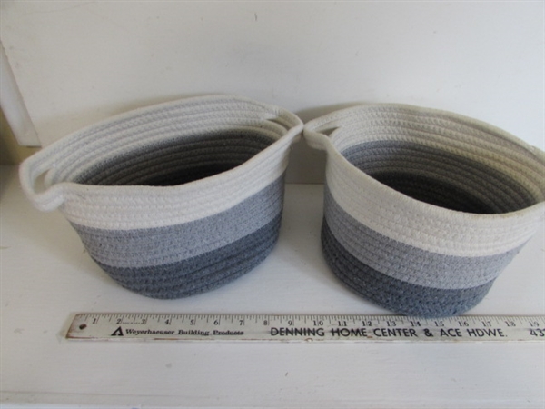 VARIETY OF GRAY & WHITE BASKETS