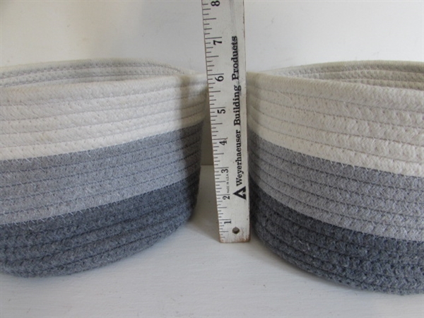 VARIETY OF GRAY & WHITE BASKETS