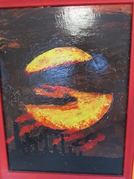ALUMINUM ART EASEL, PALET AND ART