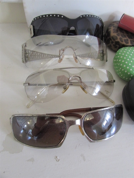 COLLECTION OF READING AND SUNGLASSES