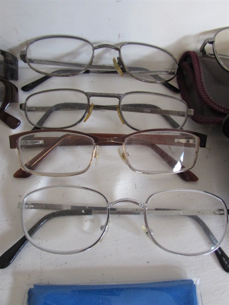 COLLECTION OF READING AND SUNGLASSES