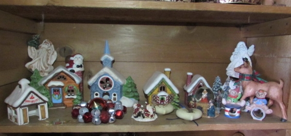 CHRISTMAS VILLAGE HOUSES, ETC