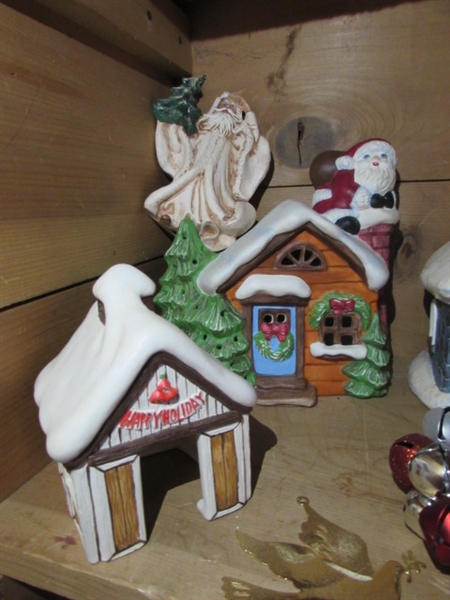 CHRISTMAS VILLAGE HOUSES, ETC