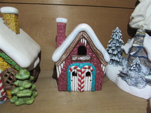 CHRISTMAS VILLAGE HOUSES, ETC