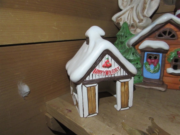 CHRISTMAS VILLAGE HOUSES, ETC