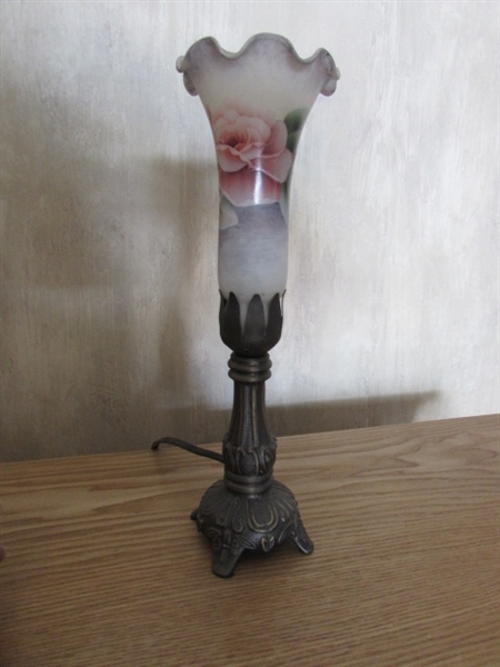 ASIAN VASE, HAND PAINTED LAMP & DECOR