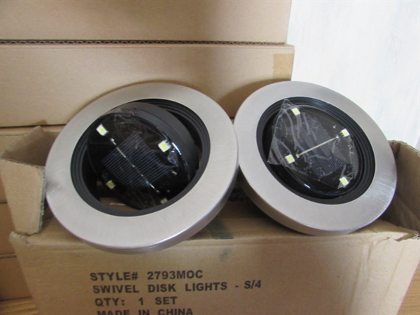 6 RECHARGEABLE LED LIGHTS, DISC LIGHTS & SECURITY LIGHT
