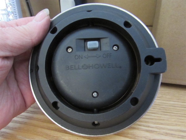 6 RECHARGEABLE LED LIGHTS, DISC LIGHTS & SECURITY LIGHT