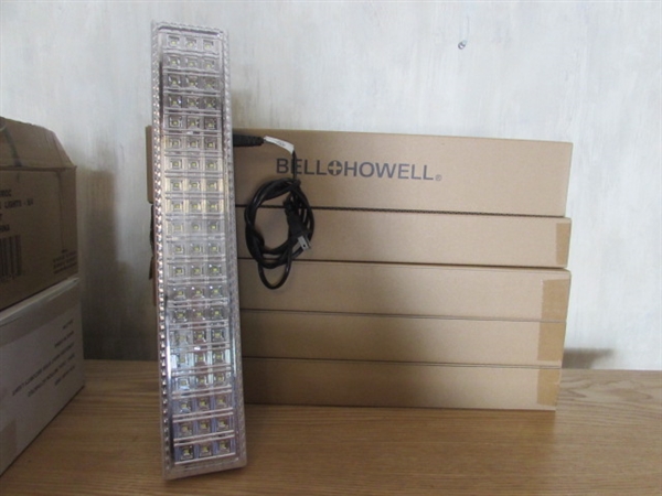 6 RECHARGEABLE LED LIGHTS, DISC LIGHTS & SECURITY LIGHT