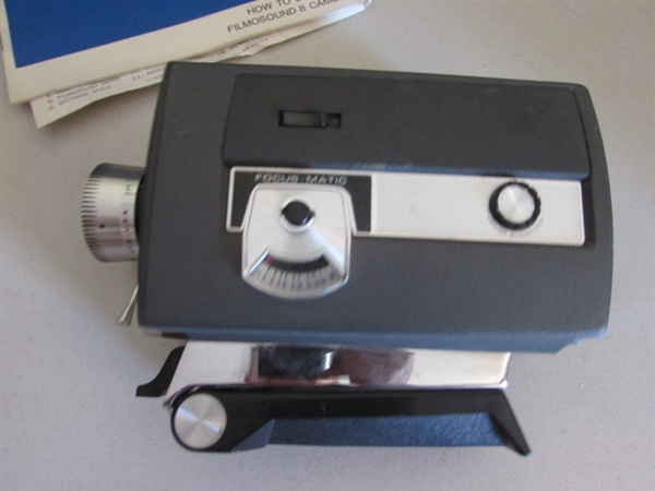 BELL & HOWELL 8mm FILM CAMERA, PROJECTOR & ACCESSORIES