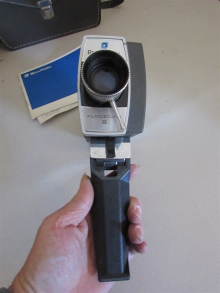 BELL & HOWELL 8mm FILM CAMERA, PROJECTOR & ACCESSORIES