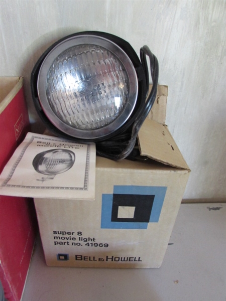 BELL & HOWELL 8mm FILM CAMERA, PROJECTOR & ACCESSORIES