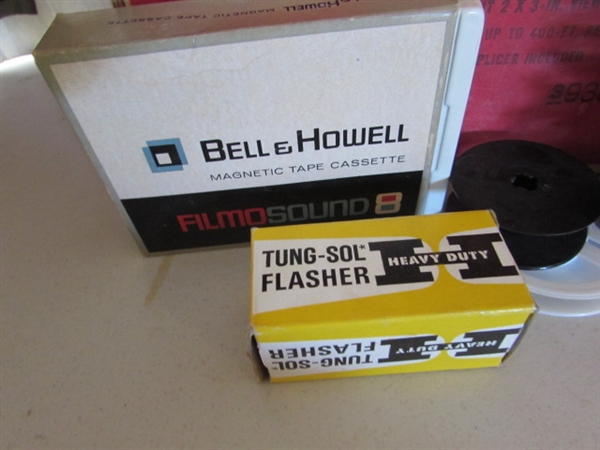 BELL & HOWELL 8mm FILM CAMERA, PROJECTOR & ACCESSORIES