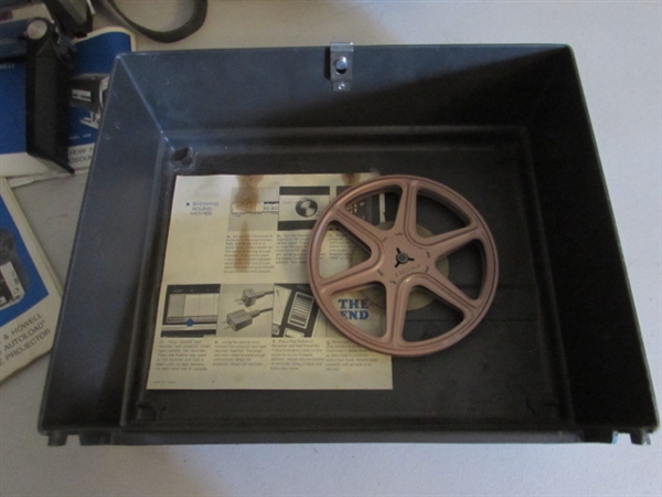 BELL & HOWELL 8mm FILM CAMERA, PROJECTOR & ACCESSORIES