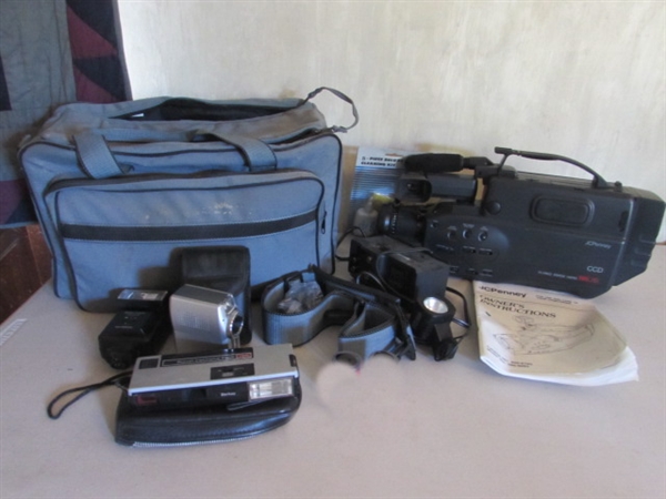 VINTAGE CAMCORDER, POCKET CAMERA & CAMERA ACCESSORIES