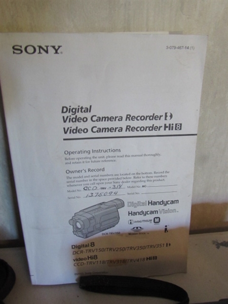 SONY HANDYCAM, CAMERA, FILM, ETC