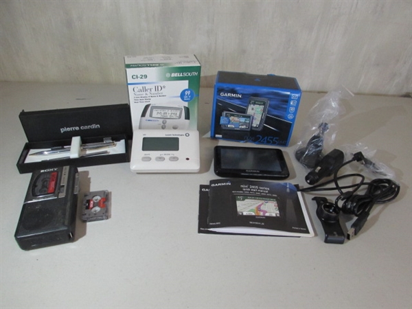 MICROCASSETTE RECORDER, GARMIN & MORE