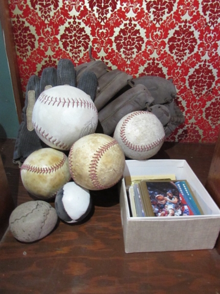 VINTAGE BASEBALLS, SOFTBALL, MIT, GLOVE & MORE