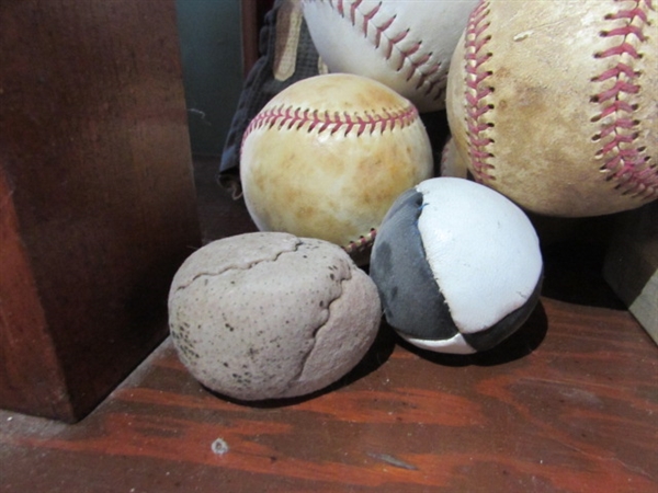 VINTAGE BASEBALLS, SOFTBALL, MIT, GLOVE & MORE