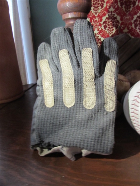 VINTAGE BASEBALLS, SOFTBALL, MIT, GLOVE & MORE