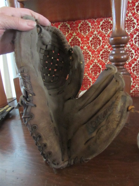 VINTAGE BASEBALLS, SOFTBALL, MIT, GLOVE & MORE