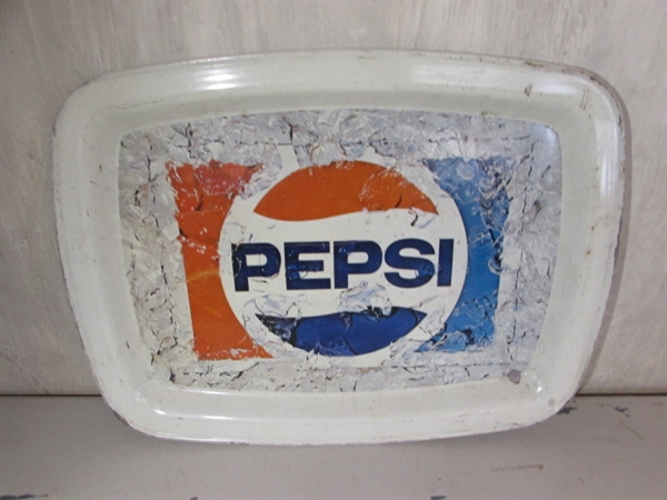 VINTAGE PEPSI TRAY, PLAYING CARDS, DICE, ASHTRAYS & MORE