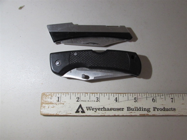VINTAGE TOOLED LEATHER WALLETS, MAYFLOWER SHIP, POCKET KNIVES & MORE