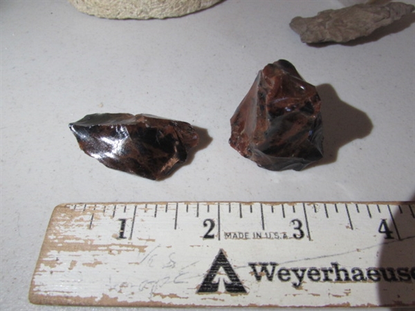 QUARTZ CRYSTAL, AGATE SLABS, STONE ARROWHEAD, MAHOGANY OBSIDIAN & MORE