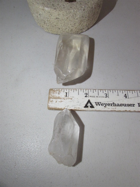 QUARTZ CRYSTAL, AGATE SLABS, STONE ARROWHEAD, MAHOGANY OBSIDIAN & MORE