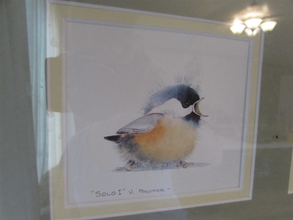 BABY BLUE BIRDS FRAMED PRINTS BY VALERIE PFEIFFER AND TAPESTRIES