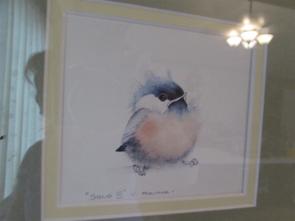BABY BLUE BIRDS FRAMED PRINTS BY VALERIE PFEIFFER AND TAPESTRIES