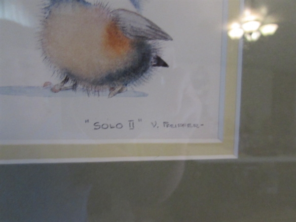 BABY BLUE BIRDS FRAMED PRINTS BY VALERIE PFEIFFER AND TAPESTRIES