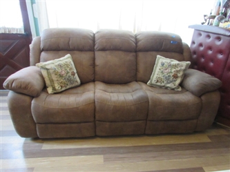 ELECTRIC MICROFIBER RECLINING SOFA